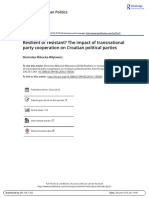 Resilient or Resistant. Impact of Transnational Party Cooperation On Croatian Political Parties - D. Mikucka-Wójtowicz 2015