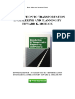 Introduction To Transportation Engineering and Planning by Edward K Morlok