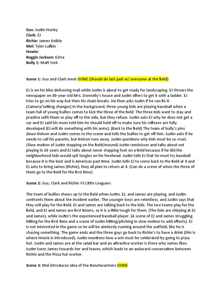 Script Ideas | PDF | Sports