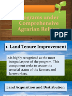 Programs Under Comprehensive Agrarian Reform