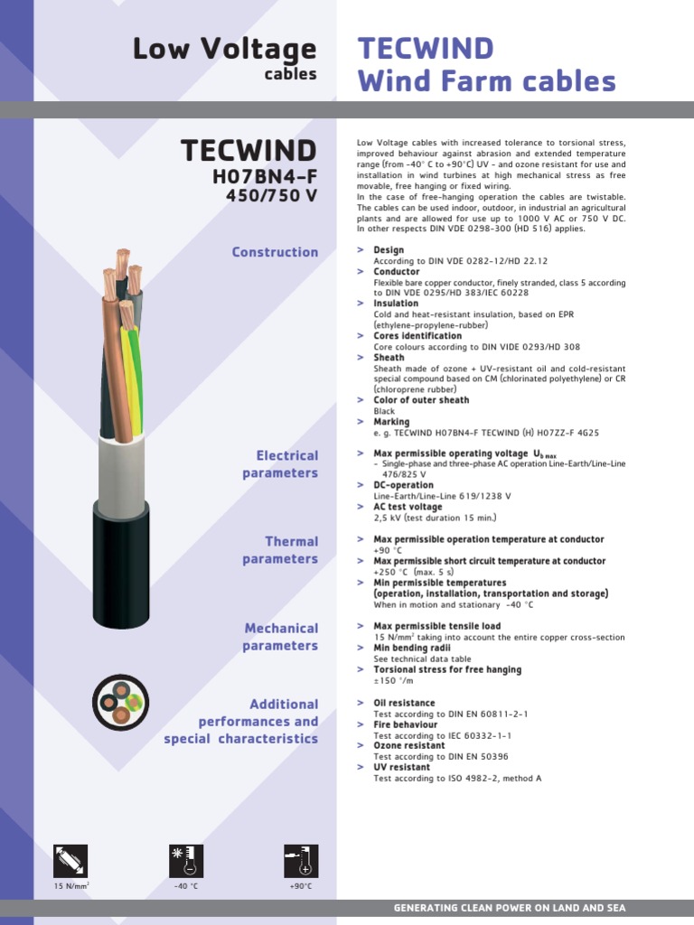TECWIND Cables for Wind Turbines | PDF | Alternating Current ...