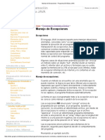 Manejo de Excepciones - Programación Básica JAVA PDF