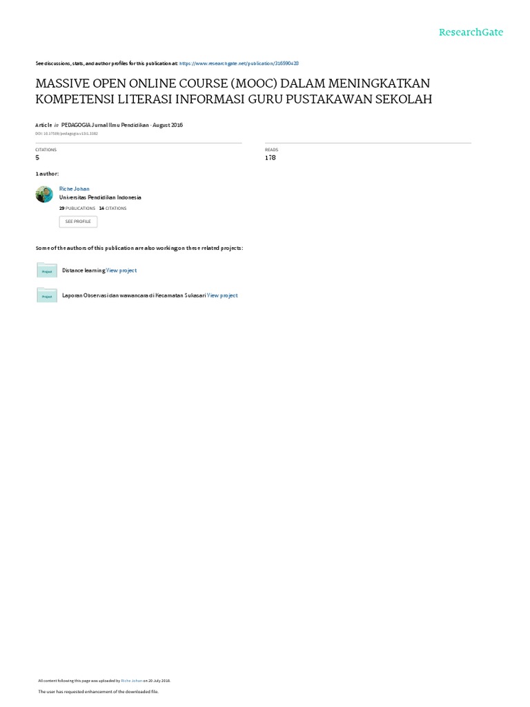 Massive Open Online Course Mooc Dalam Meningkatkan | PDF | Information ...