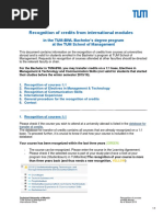 Recognition of Credits From International Modules