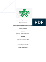 Centro Industrial y Del Desarrollo Tecnológico Regional Santander Programa Negociación Internacional Ficha 2104858 "Market Projection" Instructor