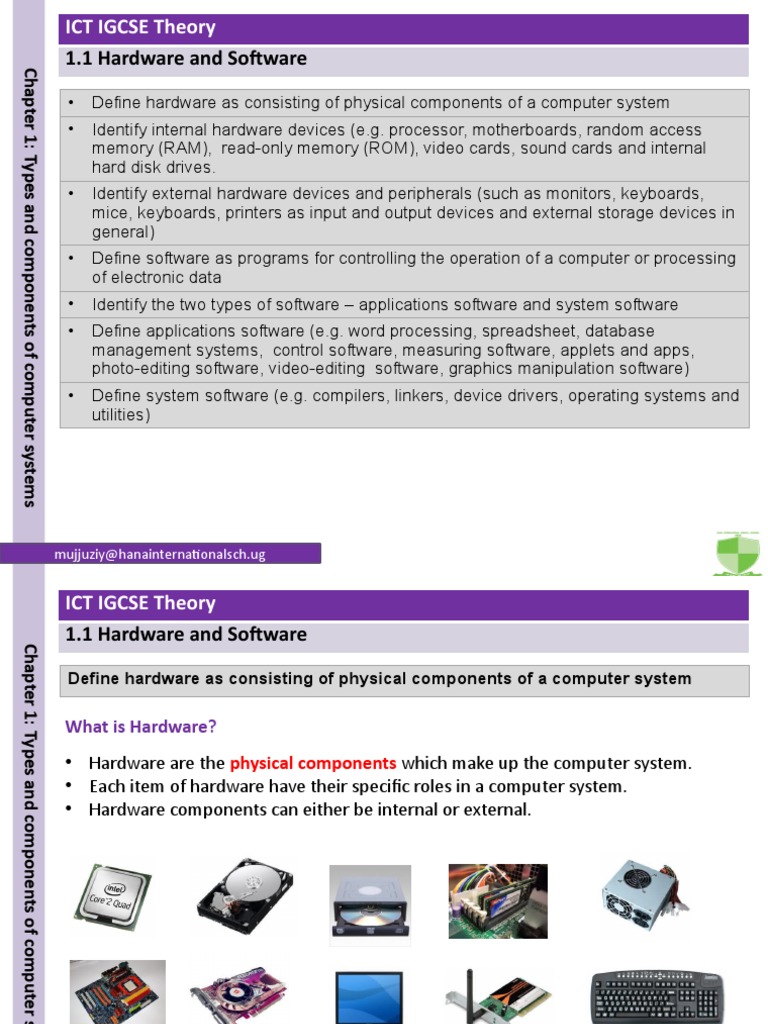 1.1 Hardware and Software | PDF | Computer Hardware | Input/Output