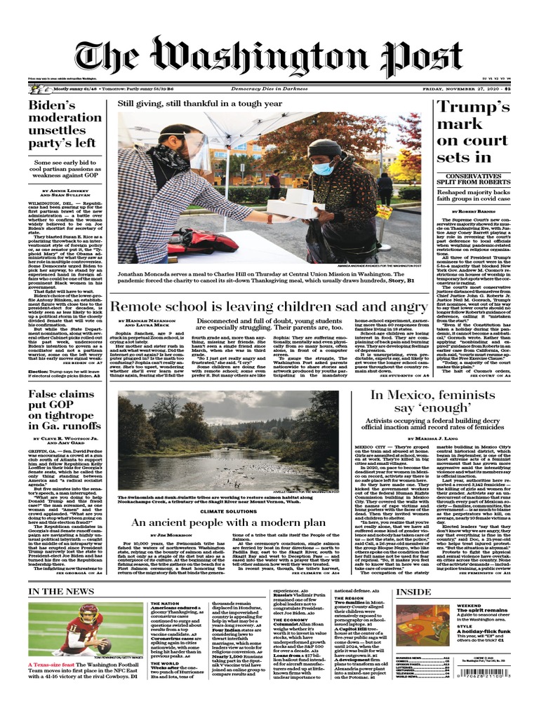 The Washington Post Year 143 Issue 358 (27 Nov 2020) PDF PDF Joe
