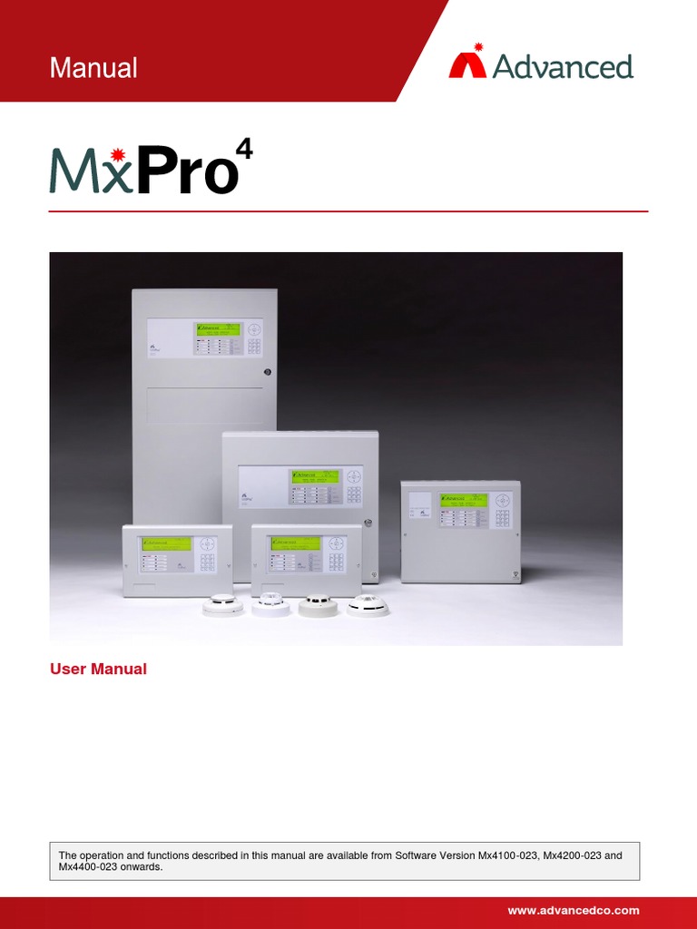 Advanced Fire Panel User Manual | PDF | Menu (Computing) | Input/Output