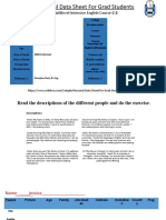 Personal Data Sheet For Grad Students: Multilevel Intensive English Course C-2