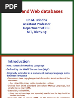 XML and Web Databases: Dr. M. Brindha Assistant Professor Department of CSE NIT, Trichy-15