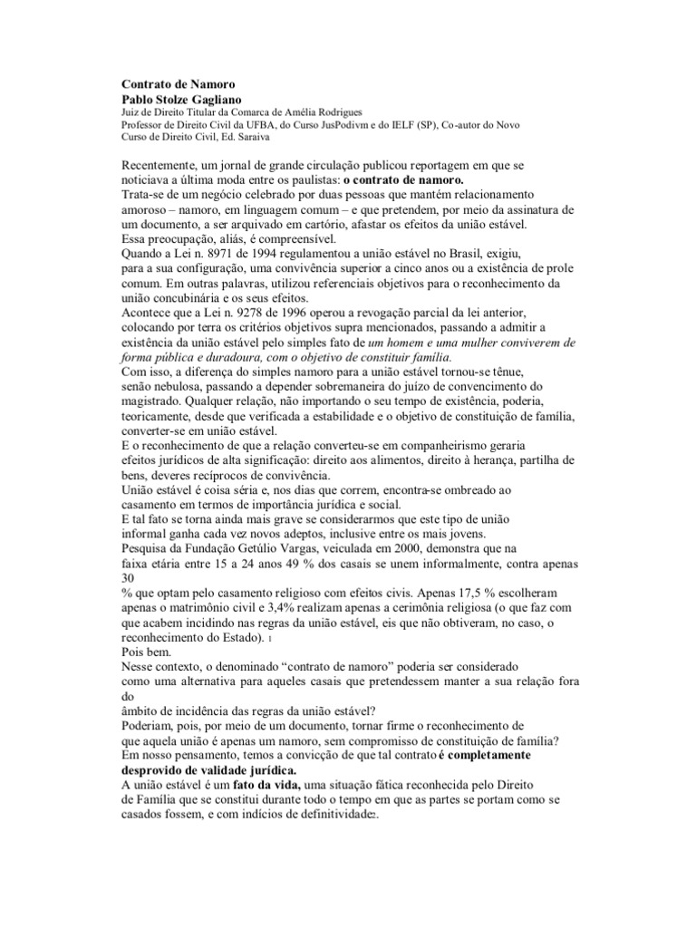Contrato de Namoro | União Estável | Casamento | Avaliação gratuita de