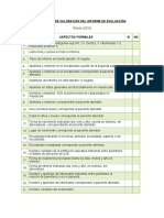 Criterios de Valoración Del Informe de Evaluación