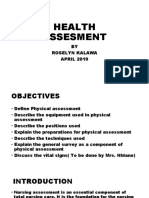 Health Assesment: BY Roselyn Kalawa APRIL 2019