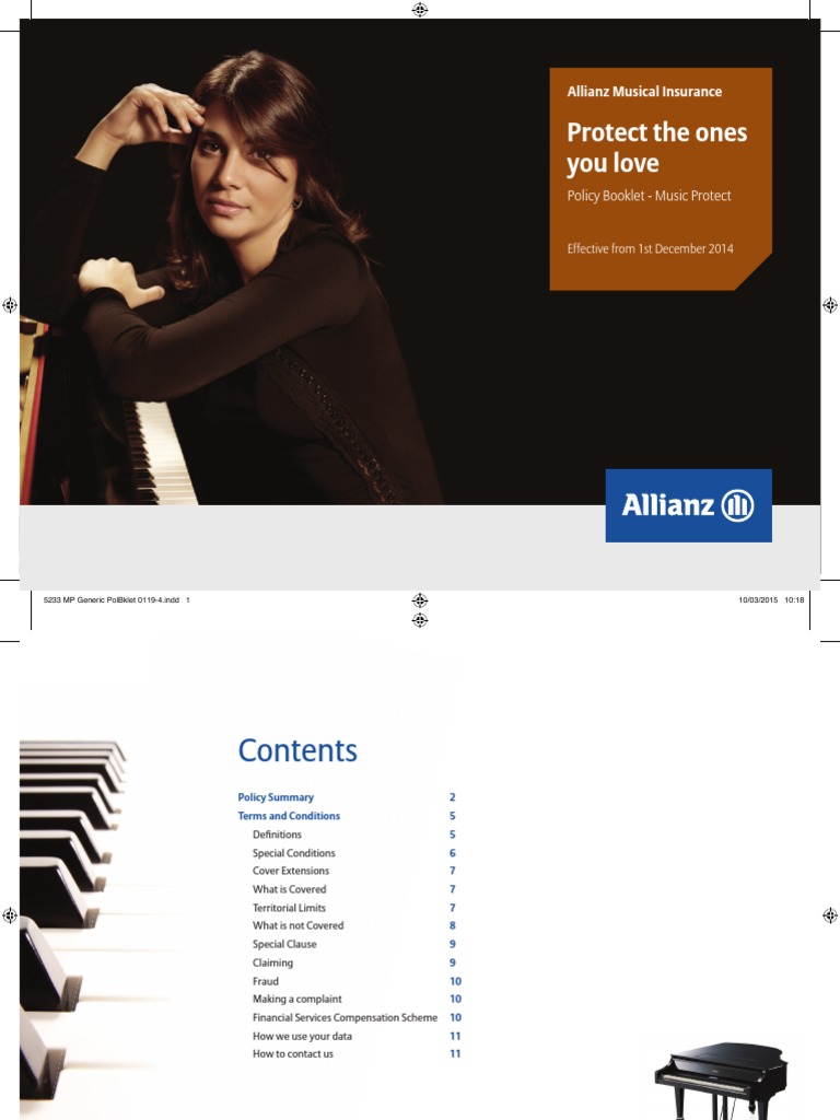 Protect The Ones You Love Allianz Musical Insurance PDF Insurance