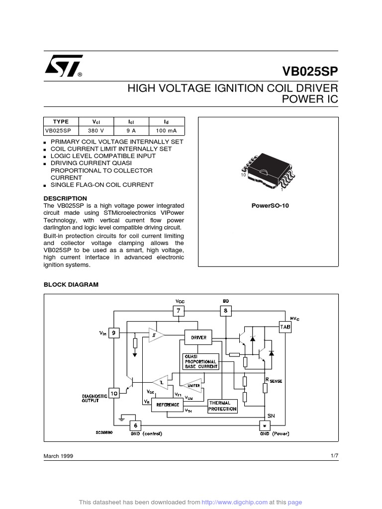 High Voltage Ignition Coil Driver Power Ic Vb025sp Pdf Technology
