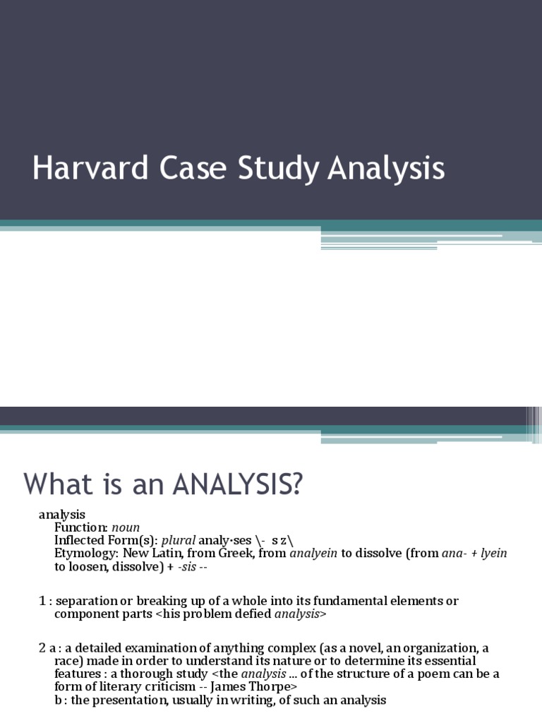 Harvard Case Study Analysis | PDF