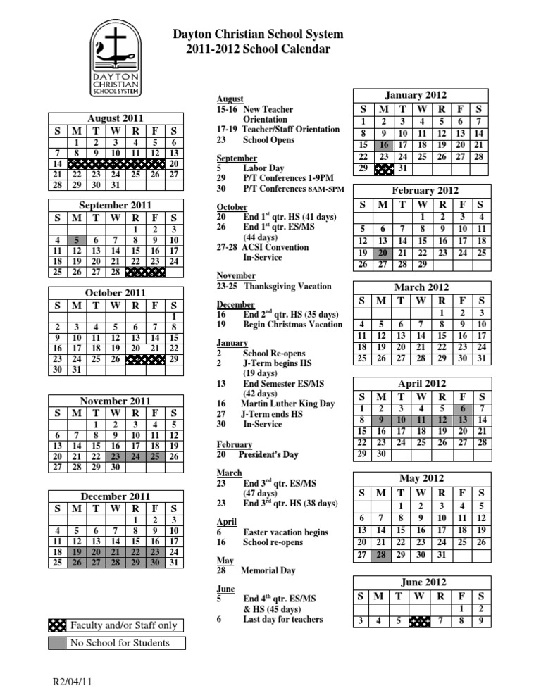 DCSS 2011-2012 School Calendar 2-4-11 | PDF