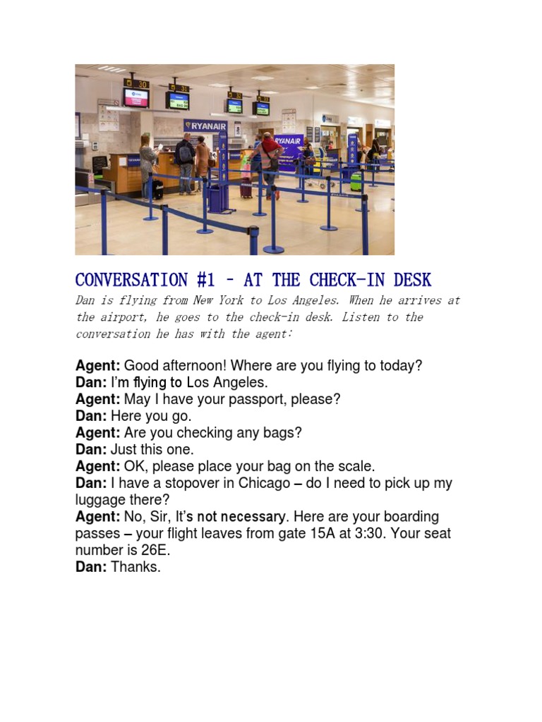Airport Check-In Conversation Example | PDF