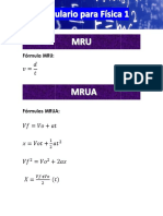 Formulario Física 1 PDF