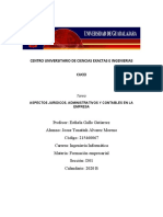 Aspectos Juridicos, Administrativos y Contables en La Empresa