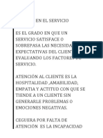 Calidad en El Servicio