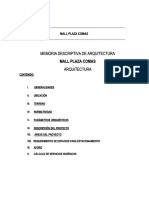 PDF Memoria Descriptiva de Arquitectura Mall Plaza Comas Arquitectura DD - PDF