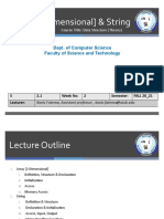 Array (2-Dimensional) & String: Dept. of Computer Science Faculty of Science and Technology