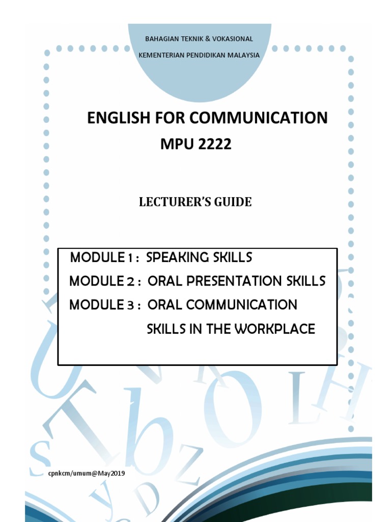 Mpu2222 English For Communication Pdf Public Speaking Speech