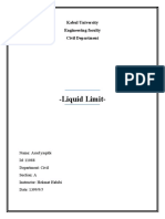 Liquid Limit-: Kabul University Engineering Faculty Civil Department