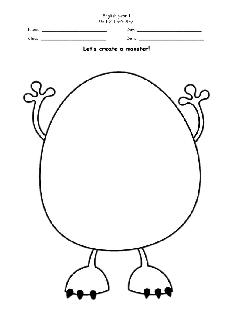 Create Your Own Monster Activity | PDF | Language Arts & Discipline ...