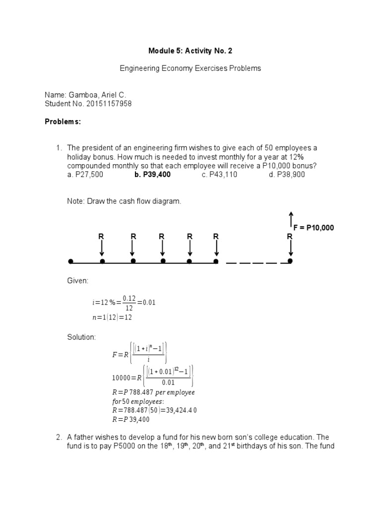 Module 5 Exercises Problem No. 2 | PDF | Business