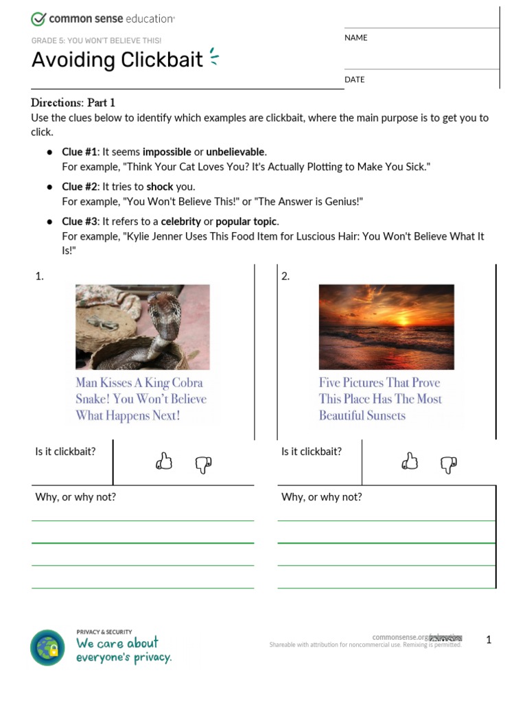 Identifying and Avoiding Clickbait | PDF | News | Psychological ...