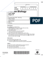 Human Biology: Unit: 4HB0 Paper: 01