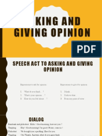 Asking and giving opinion