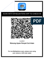 Scan With Mysejahtera App To Check-In: Warung Ayam Penyet Cut Intan