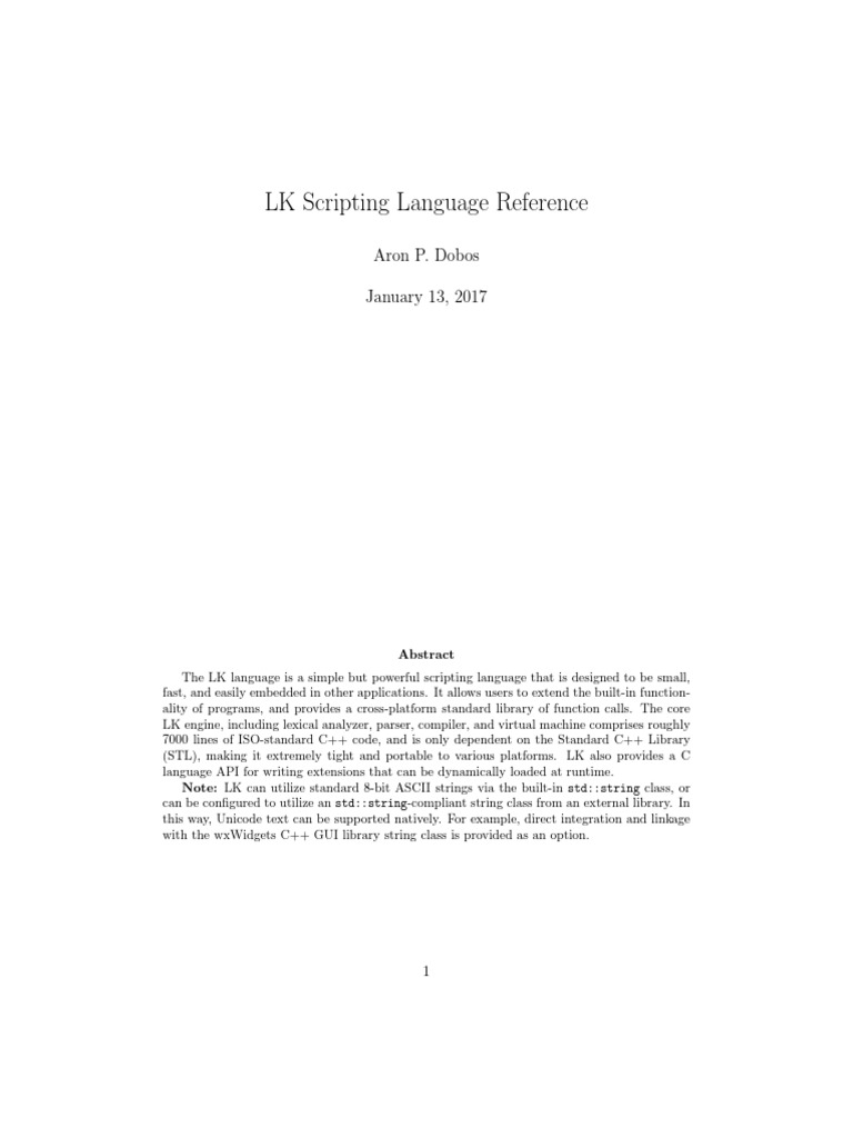 LK Scripting Language Guide | PDF | Control Flow | Boolean Data Type