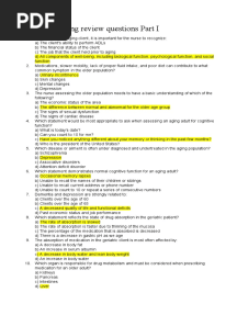 Geriatric Nursing Review Questions
