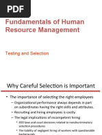 Fundamentals of Human Resource Management: Testing and Selection