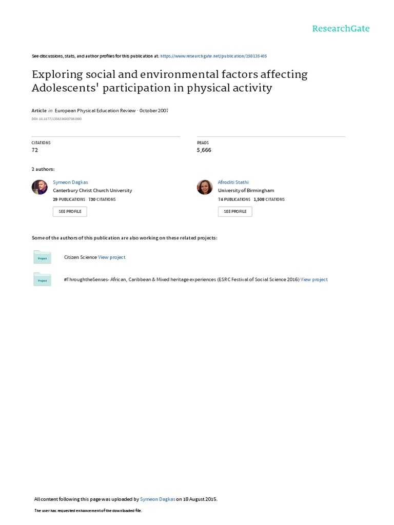 Exploring Social and Environmental Factors Affecti | PDF ...