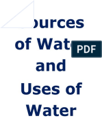 Sources, Uses & Conservation of Water