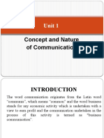 Unit 1: Concept and Nature of Communication
