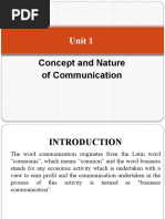 Unit 1: Concept and Nature of Communication