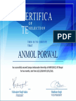 Certifica TE: Anmol Porwal