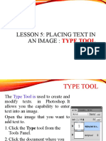 Lesson 5: Placing Text in An Image:: Type Tool