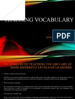 Teaching Vocabulary: Sri Yulianti B. 1852342004 English Education D 2018
