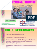Unit - 1 Introduction To Organizational Behaviour PDF