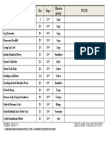 Exercise Set Reps Muscle Group Note