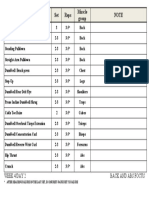 Exercise Set Reps Muscle Group Note