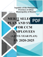 Merit Selection Plan and System For CCM Employees SY 2020-2025