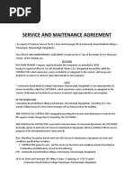 Service and Maitenance Agreement: of The Other Part